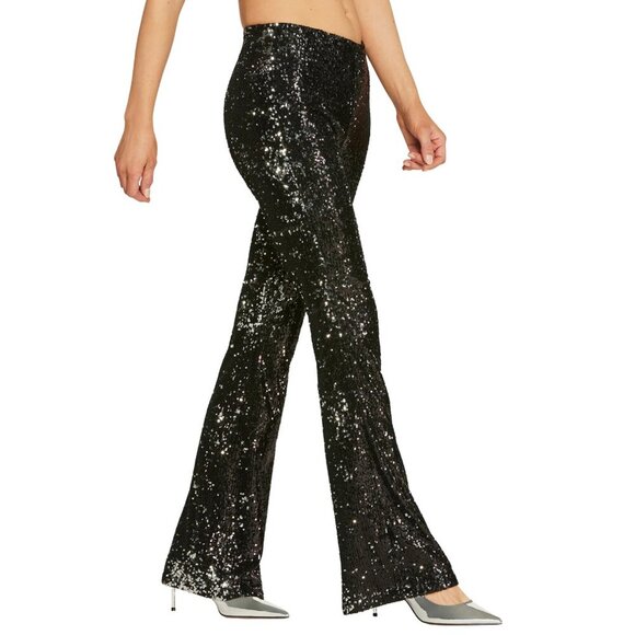 NWT Jessica Simpson Pull On Flare Pants in Black Sequin - Picture 4 of 5